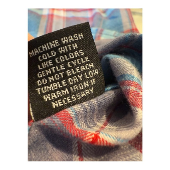 Buckle Depart West Plaid Lightweight Cotton Button Down Shirt Large Blue Grey - Picture 9 of 15